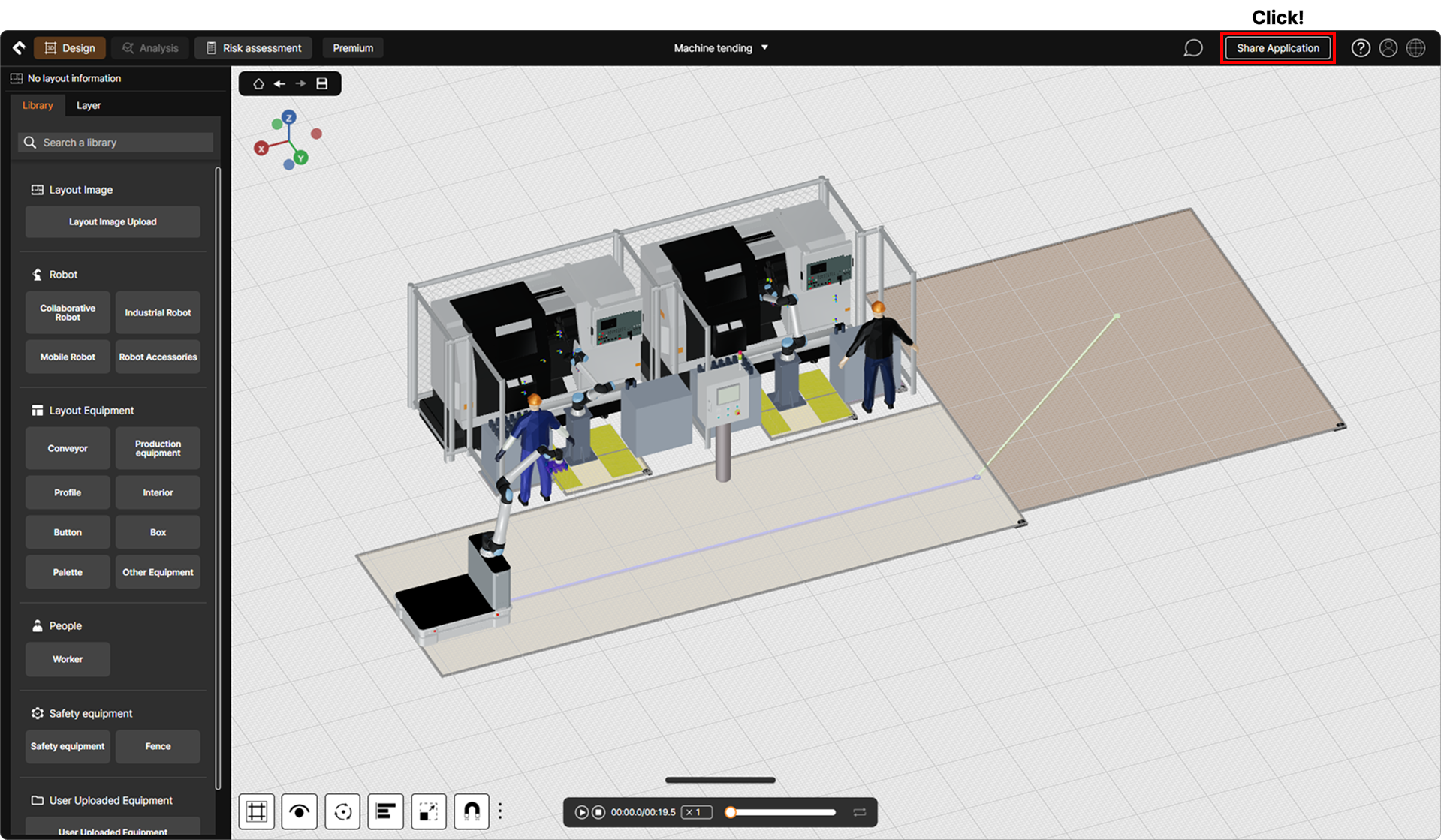 3D screen – Click share application