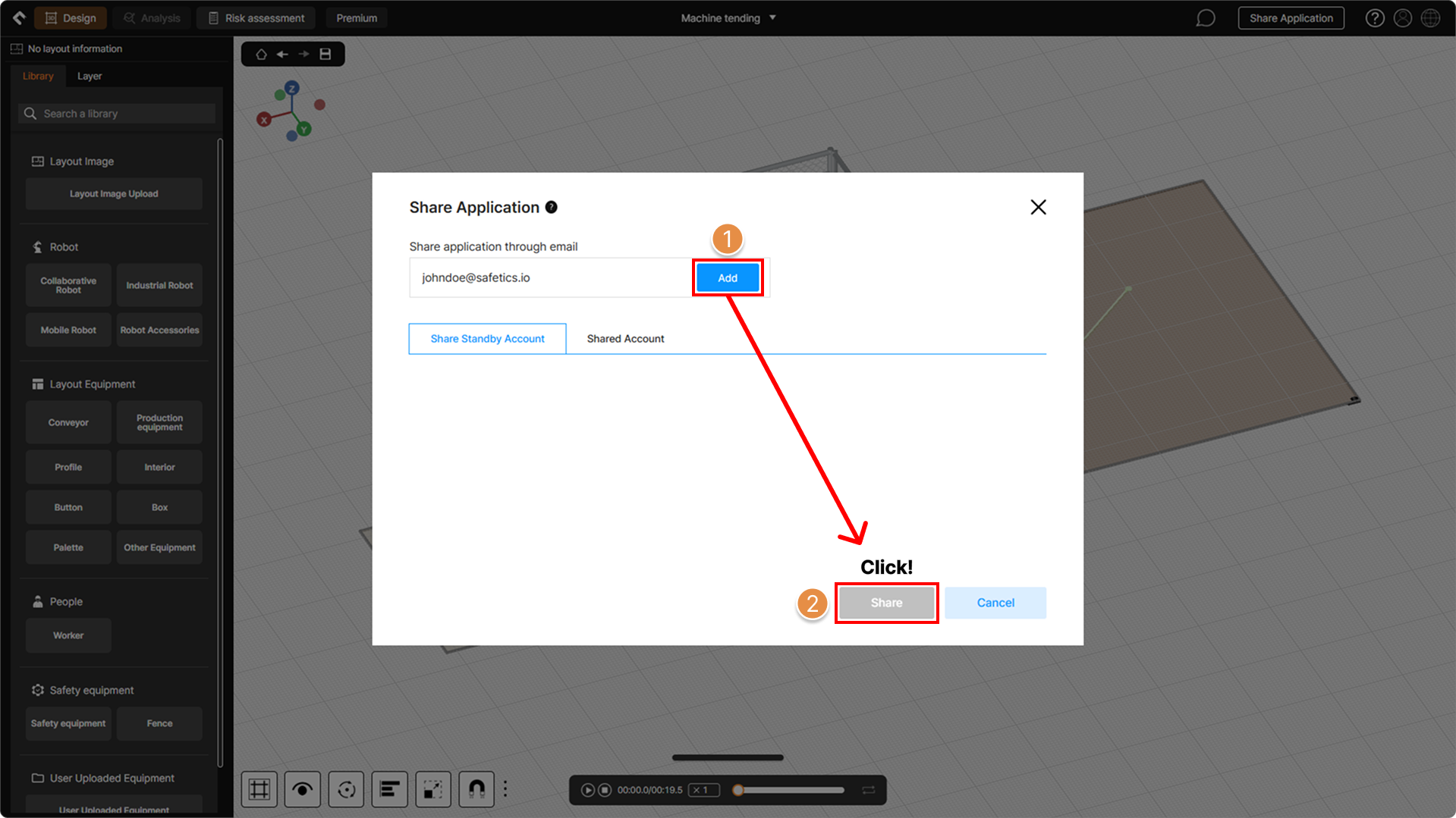 3D screen – Share application