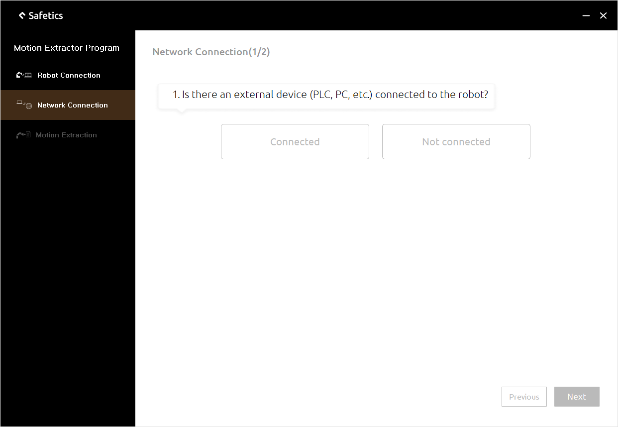 Connection settings 1/2 – control devices