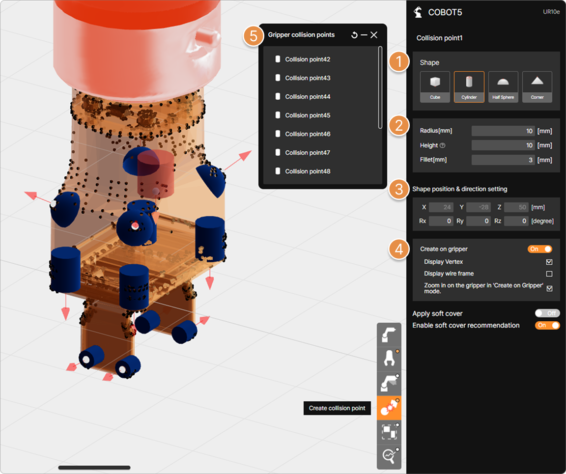 Category menu – Create collision point