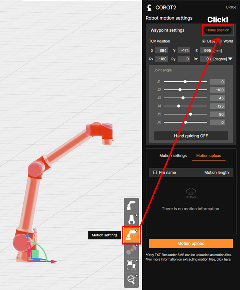 Create motion – Set home position