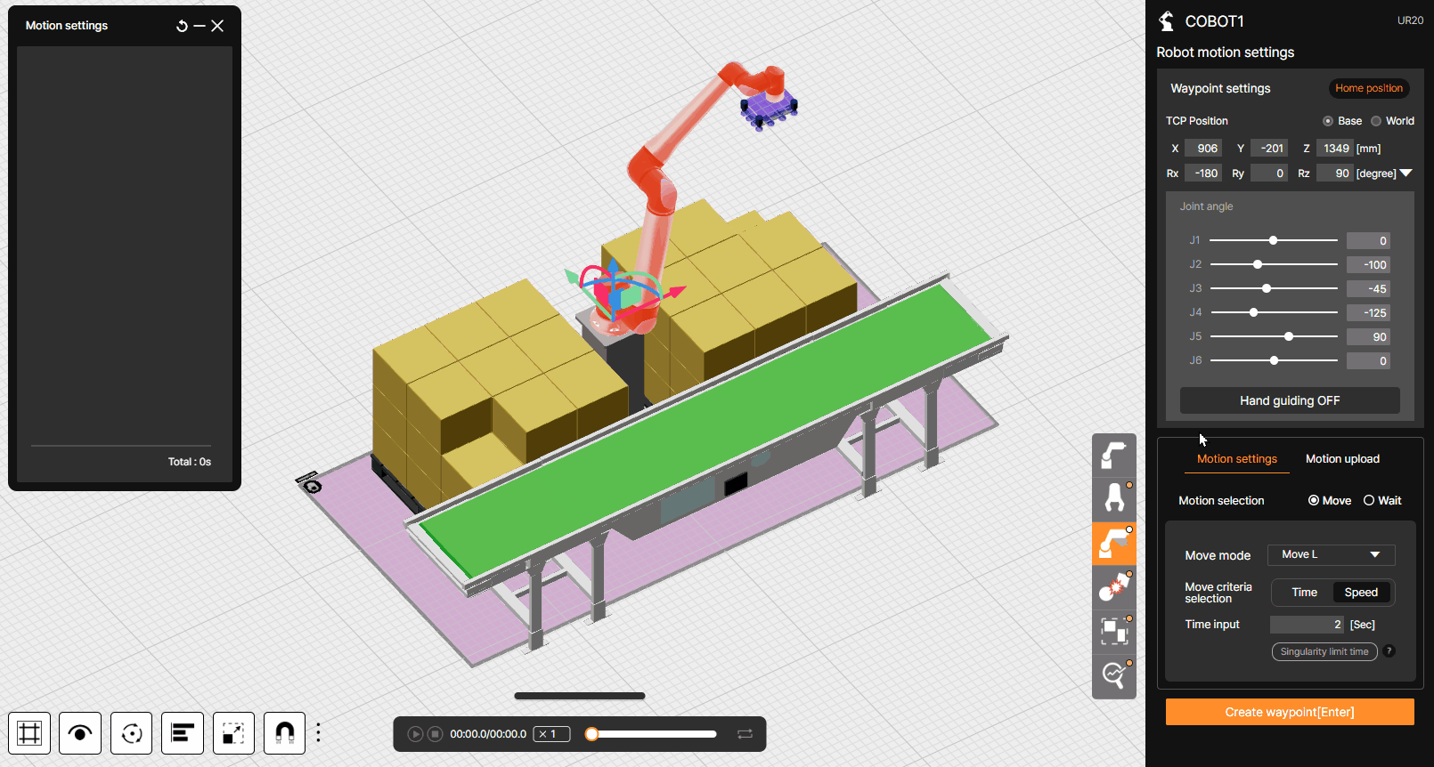 Create motion – Create waypoint