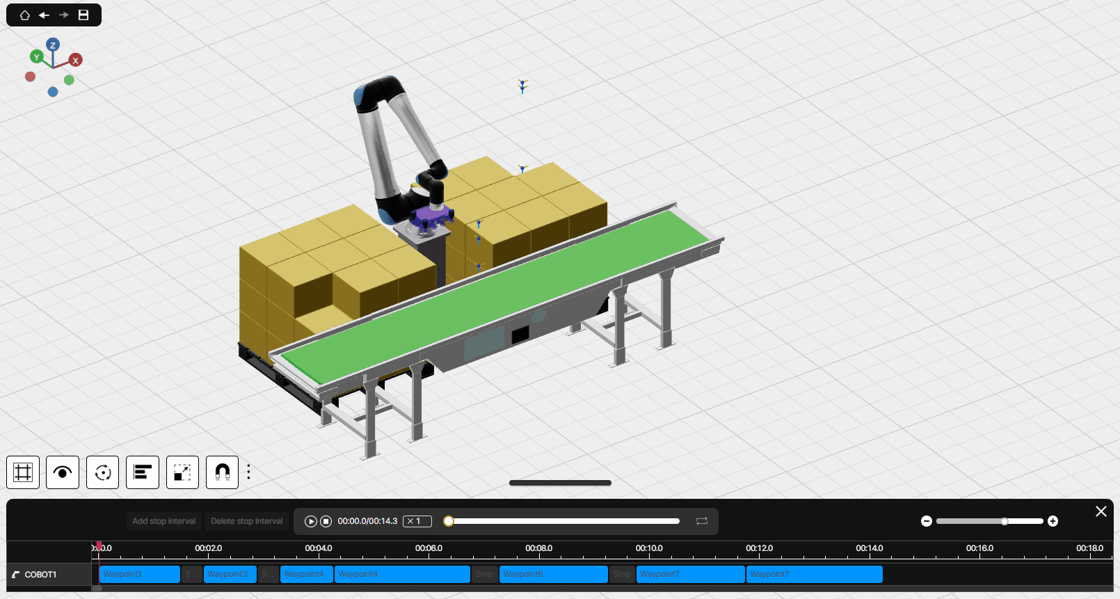 Timeline – Select robot and click risk level settings button