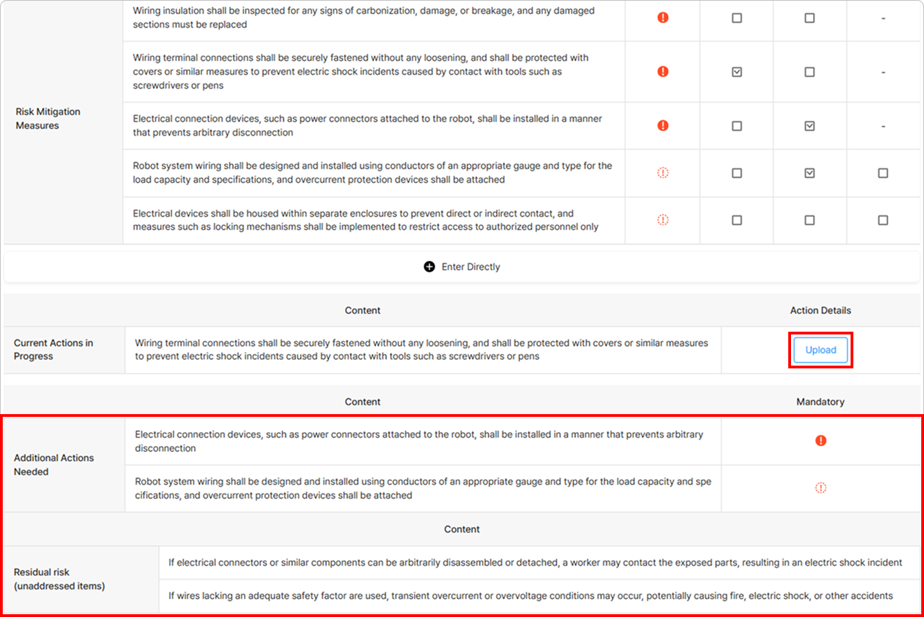 Step 4. Evaluate Risks and Reduction Plans screen