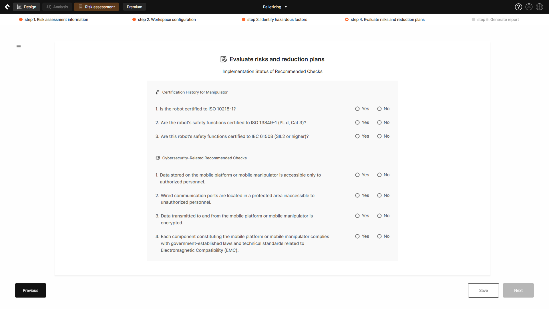 Step 3. Identify Hazardous Factors screen