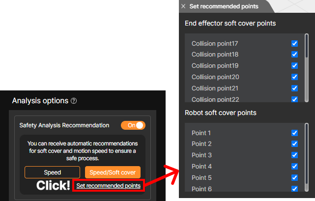 Speed/Soft cover – Set recommended points
