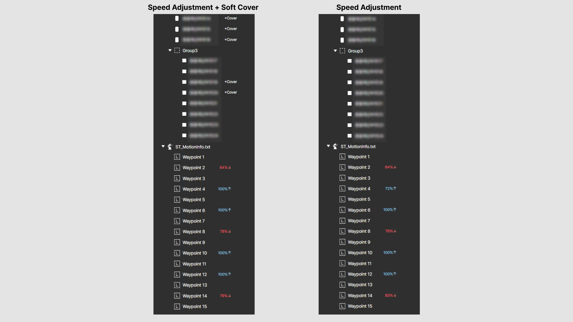 Comparison of Analysis Results – Layer Window on the 3D Screen